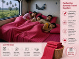 Ponni Bedsheet - Pink & Red