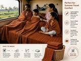 Ponni Bedsheet - Orange & Maroon