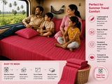 Ponni Bedsheet - Pink & Red