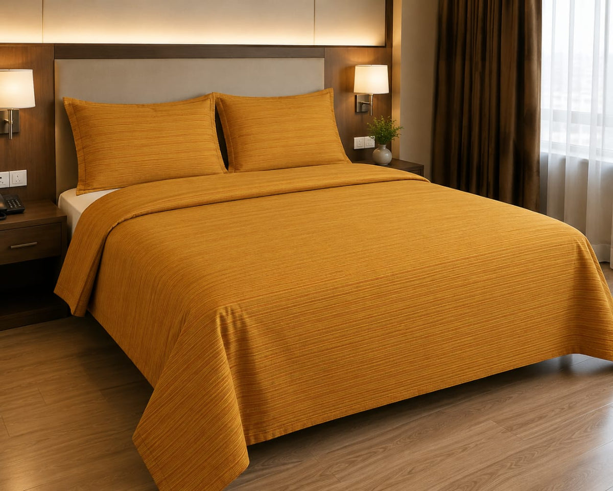Ponni Bedsheet - Orange & Yellow
