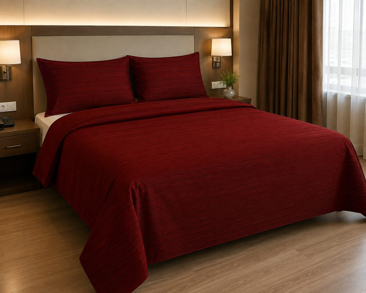 Ponni Bedsheet - Red & Black