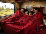 Ponni Bedsheet - Red & Black