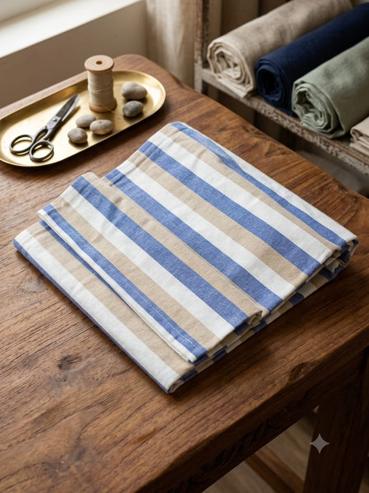 Winner Strips Bedsheet  - Blue