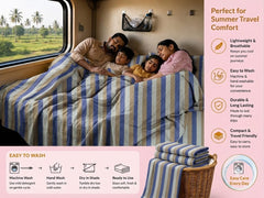 Winner Strips Bedsheet  - Blue