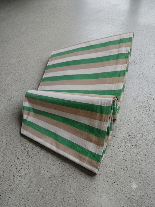 Winner Strips Bedsheet  - Green