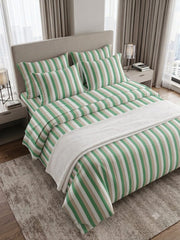 Winner Strips Bedsheet  - Green