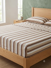 Winner Strips Bedsheet  - Grey