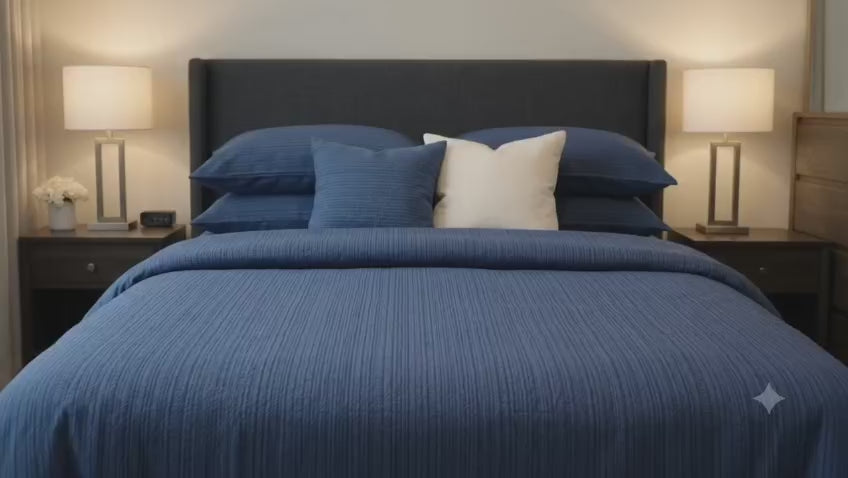 Ponni Bedsheet - Blue & Black