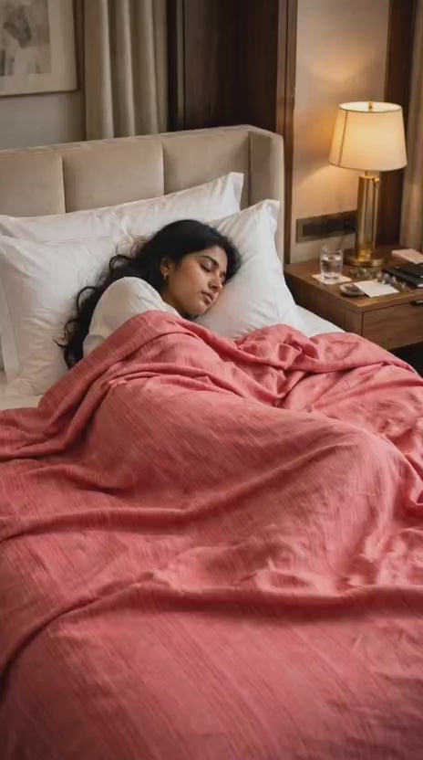 Ponni Bedsheet - Pink & Red
